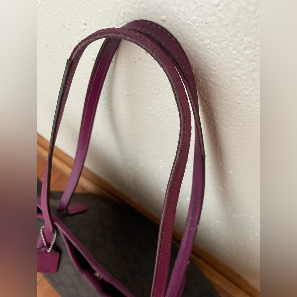 Coach Brown and Purple Signature Tote - Picture 8 of 8